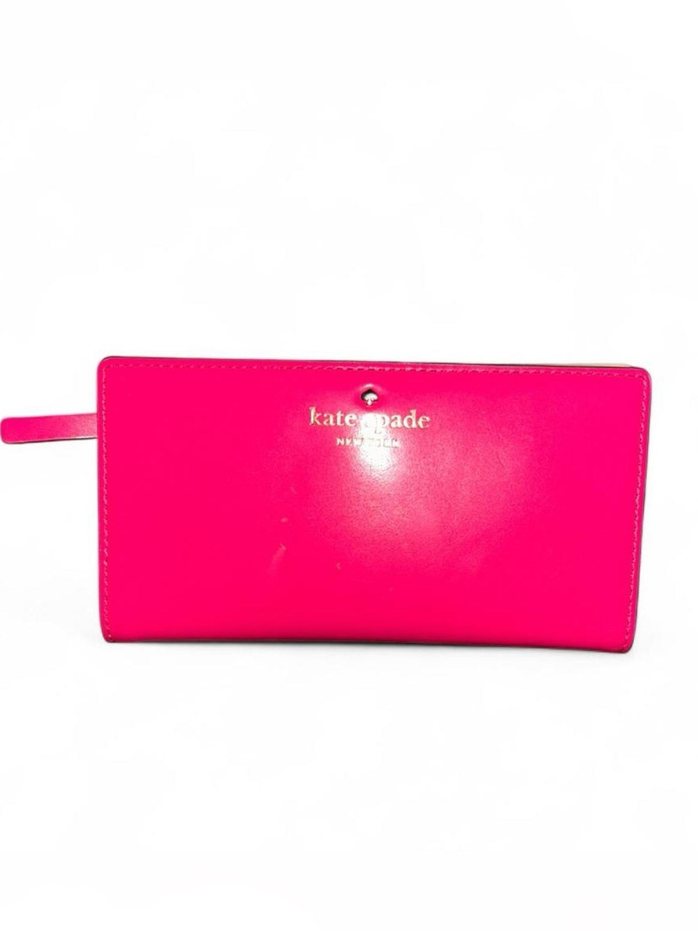 kate spade hot pink slim leather bifold wallet 💖✨